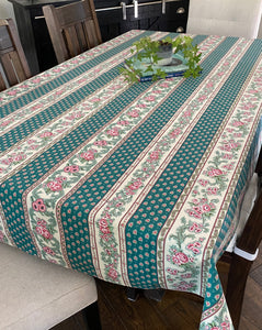 Anaïs Rectangular Tablecloth - 60"x100" - Cotton - Green