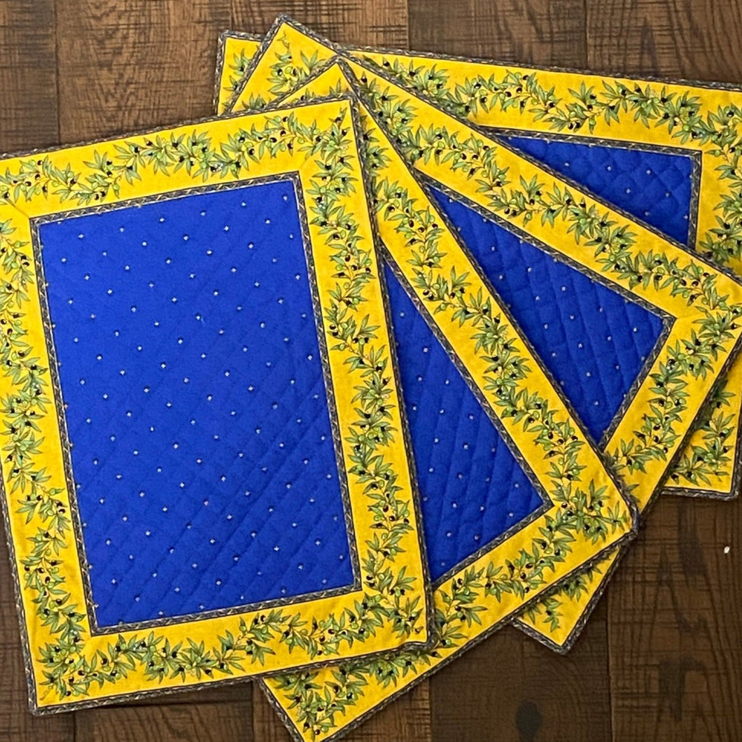 Provence Quilted Placemat - Blue/Yellow