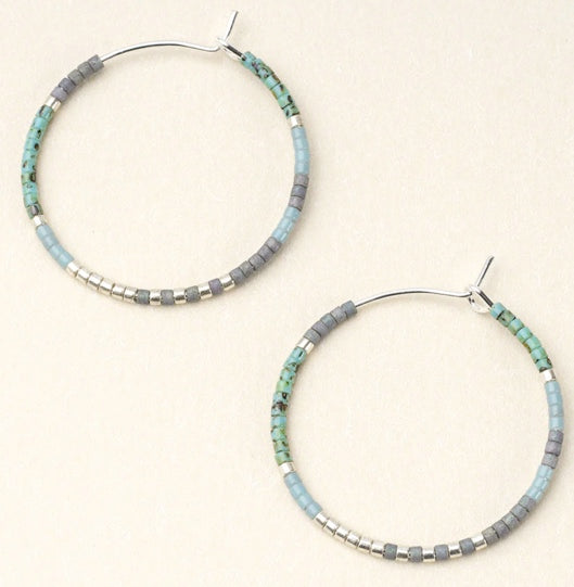 Chromacolour Hoop Earring - Small - Turquoise Multi/Silver