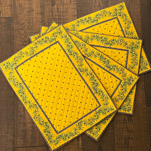 Provence Quilted Placemat - Yellow/Blue