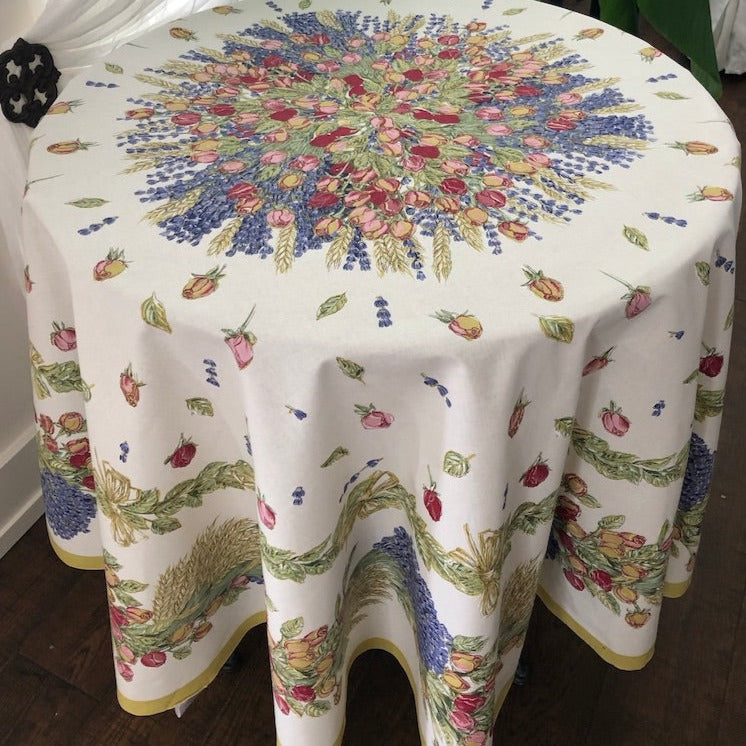Lavender & Roses Round Tablecloth - Cotton