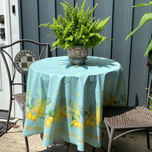 Citron Mimosa Round Tablecloth
