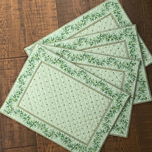 Provence Quilted Placemat - Green/Beige