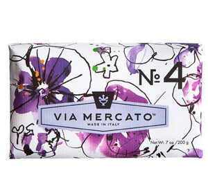 Via Mercato Soap No.4  Violets, Magnolia & Amber