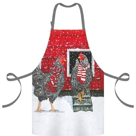 Cotton Apron - Holiday Hens