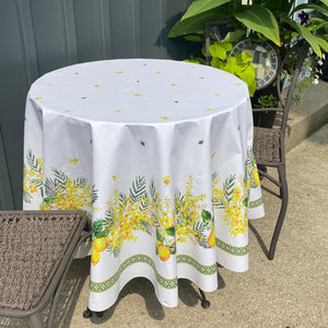 Citron Mimosa Round Tablecloth