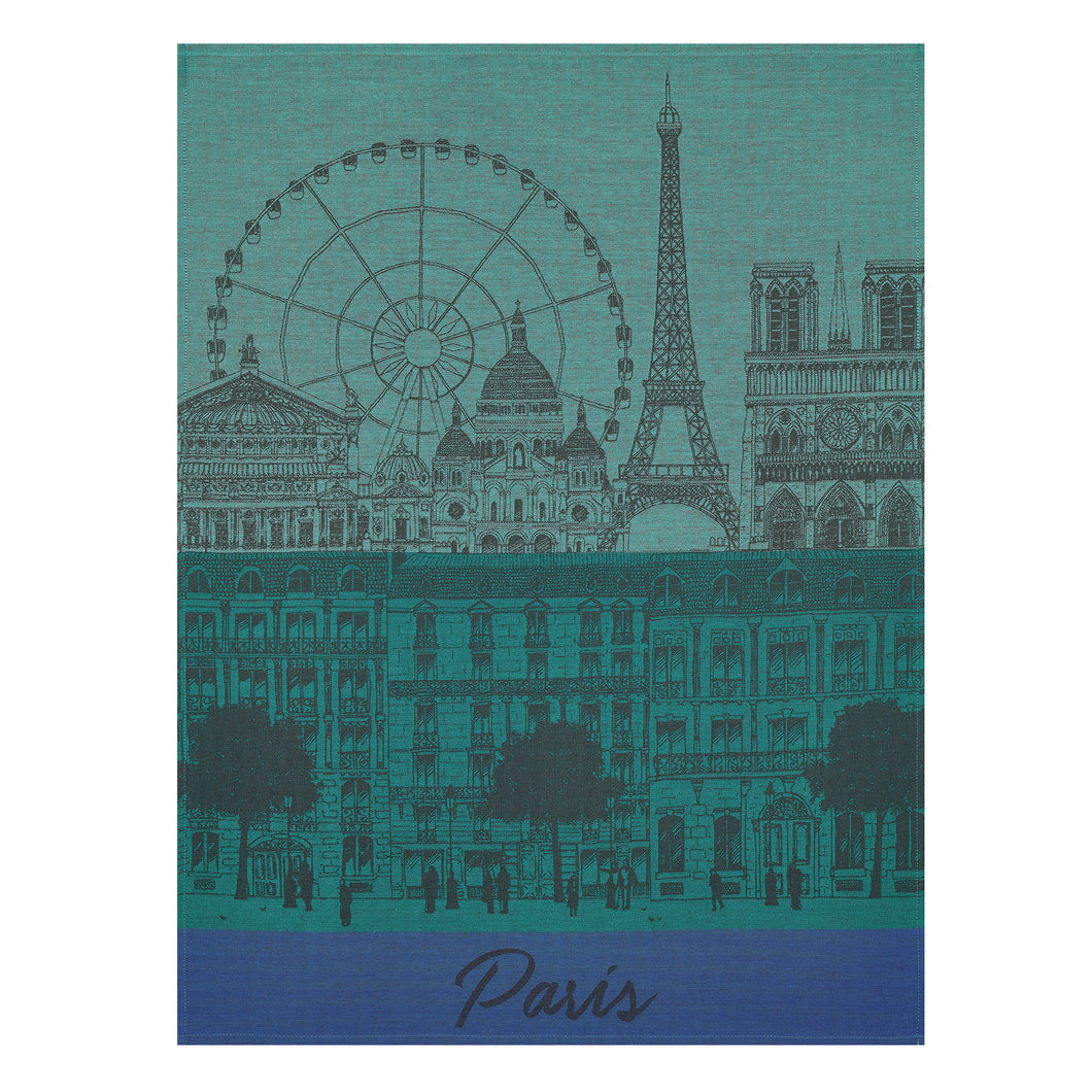 Jacquard Français Tea Towel - Paris Panorama - Garden