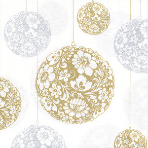 Cocktail Napkin - Baubles Gold & Silver