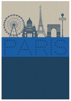 Jacquard Français Tea Towel - Paris Lumière - Blue