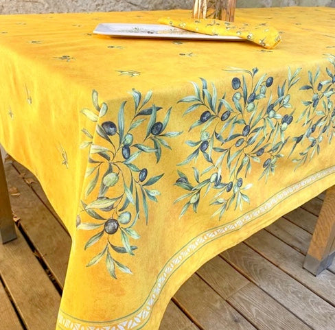 Oliveraie Double Border Rectangular Tablecloth - Cotton