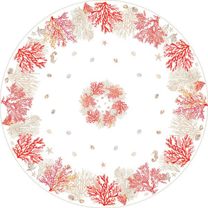 Lagon 90" Round Tablecloth - Coral