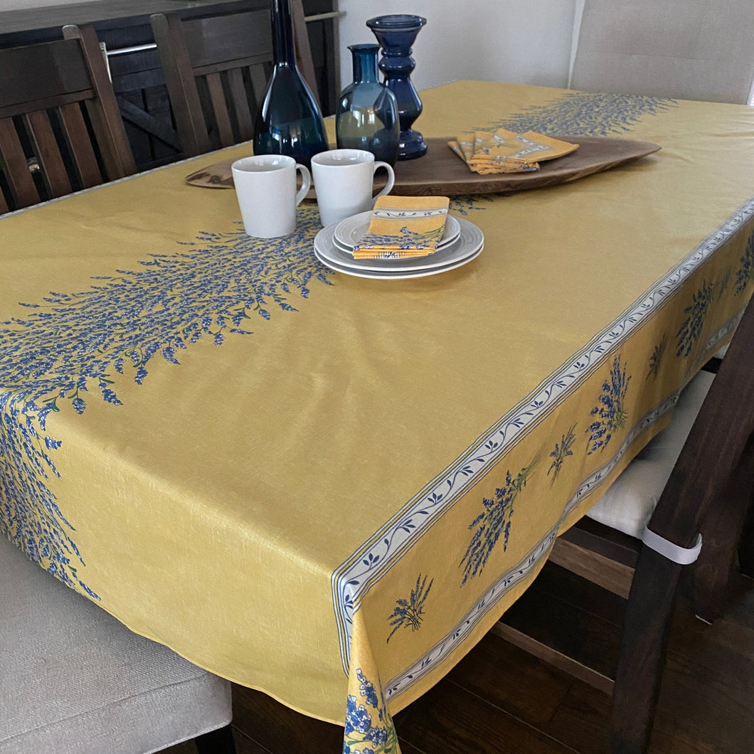 Valensole Rectangular Tablecloth - Double Border Design