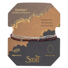 Load image into Gallery viewer, Delicate Wrap Bracelet/Necklace - Garnet - Stone of Health
