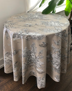 Toile Round - Brown on Taupe