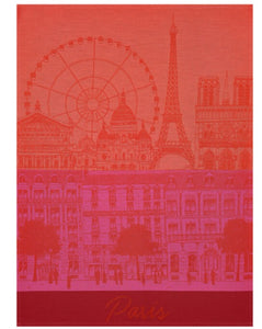 Jacquard Français Tea Towel - Paris Panorama - Red Kiss