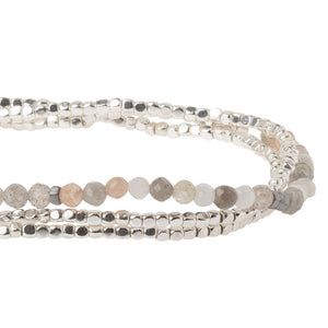 Delicate Wrap Bracelet/Necklace - Moonstone - Stone of Balance