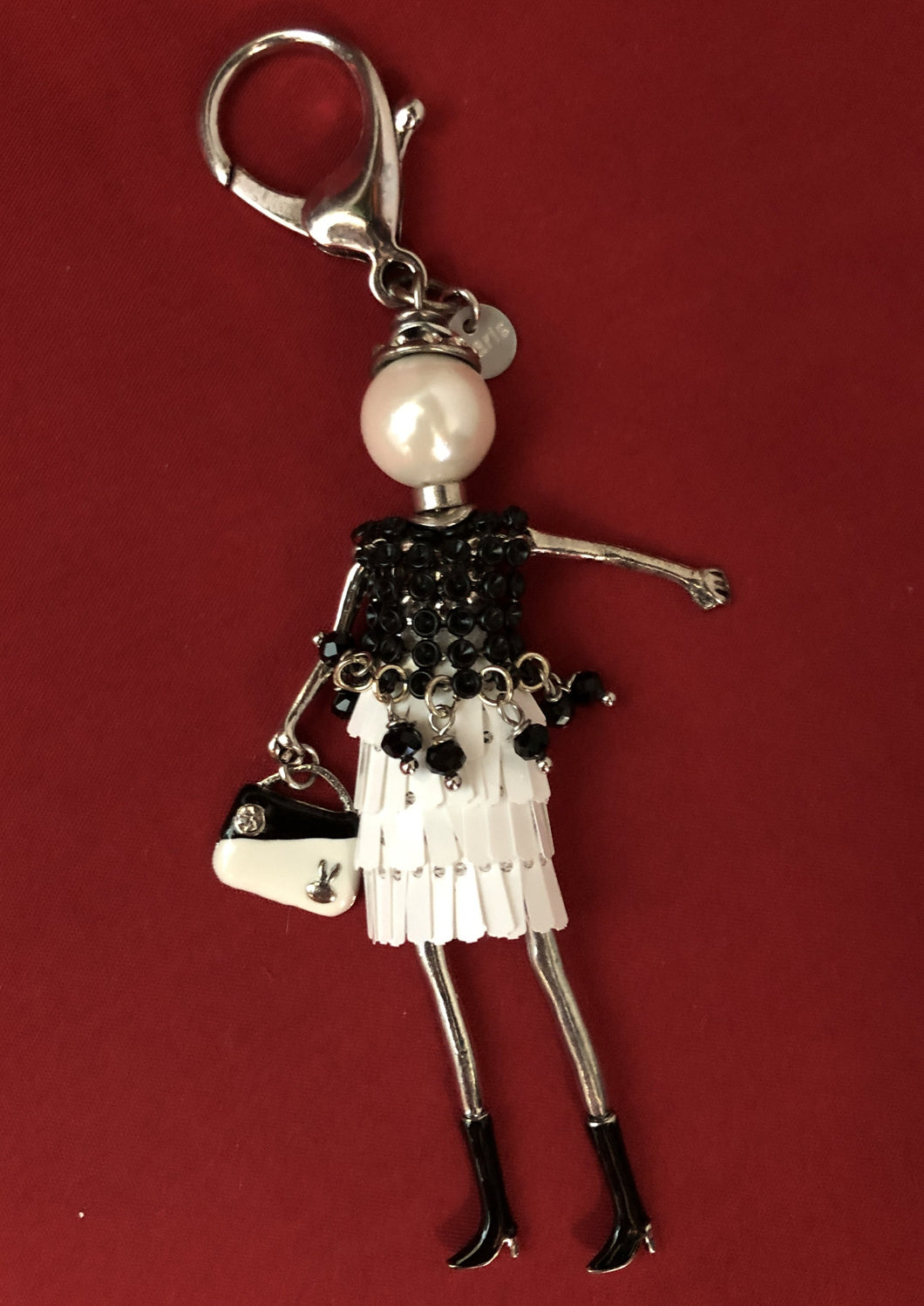 Gogo Doll Key Chain - Black/White