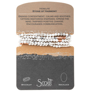 Wrap Bracelet/Necklace - Howlite - Stone of Harmony