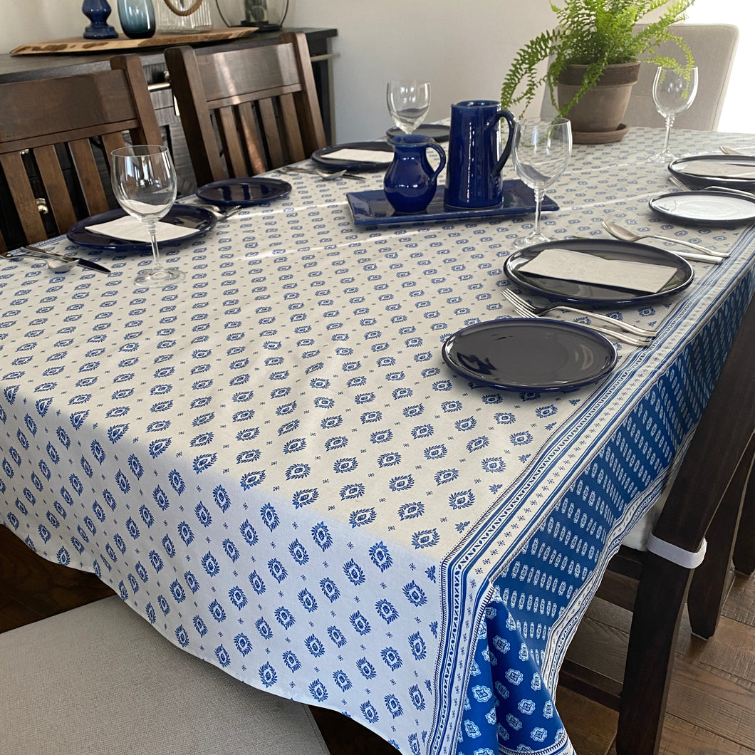 Sormiou Rectangular Tablecloth - Blue/White