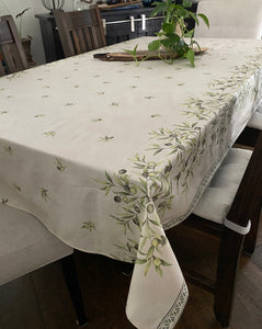 Oliveraie Double Border Rectangular Tablecloth - Coated Cotton
