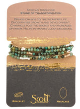 Load image into Gallery viewer, Wrap Bracelet/Necklace - African Turquoise Stone - Stone of Transformation
