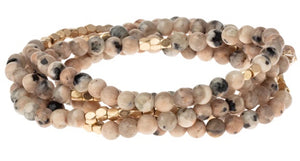 Wrap Bracelet/Necklace - Rhodonite Stone - Stone of Healing
