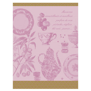 Jacquard Français Tea Towel - Macarons - Rose