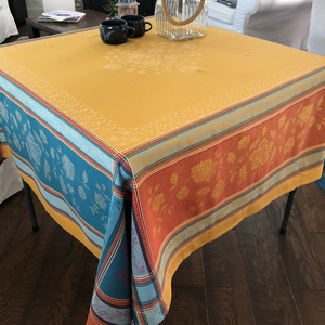 Jacquard 64" Square - Cotton - Ramatuelle Curry