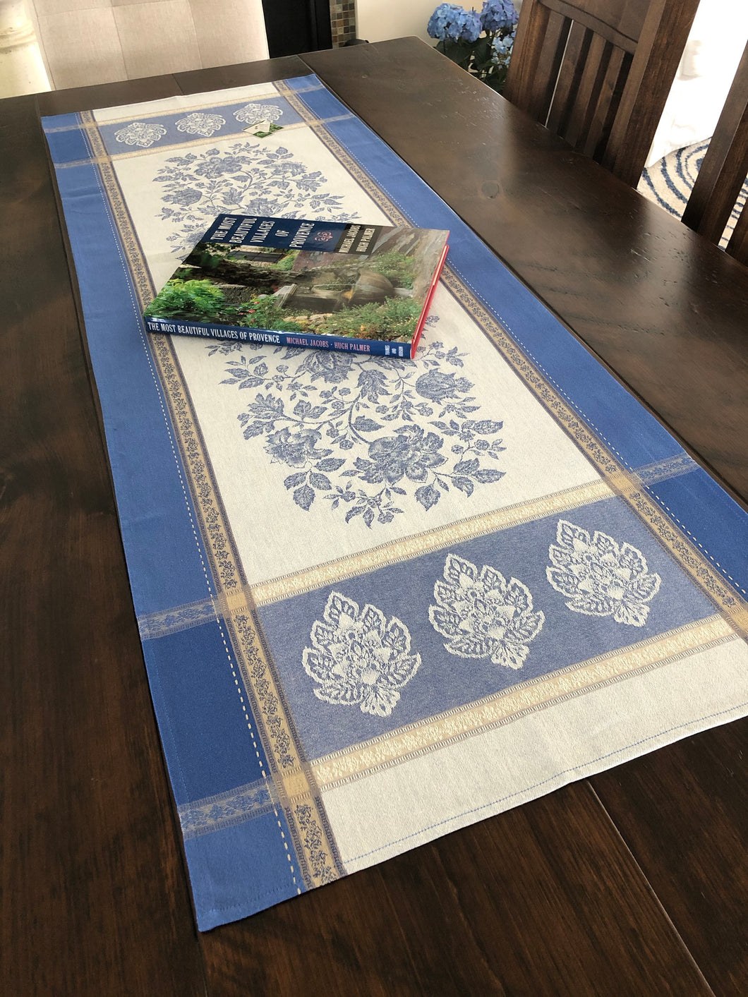 Jacquard Cotton Runner - Caprice Blue