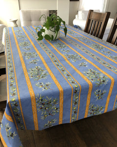 Olive Rectangular Tablecloth 140" Long - Blue